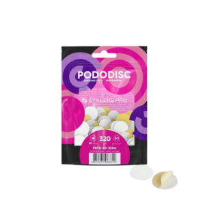 Profesjonalne wymienne nakładki pododisc PRO M miękka baza 20 mm 320 białe – 50 szt. - Staleks PRO