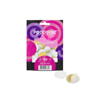 Profesjonalne wymienne nakładki pododisc PRO L 25 mm 100 białe – 50 szt. - Staleks PRO