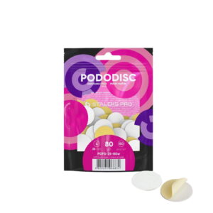 Profesjonalne wymienne nakładki pododisc PRO L miękka baza 25 mm 80 białe – 50 szt. - Staleks Pro