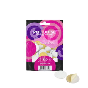 Profesjonalne wymienne nakładki pododisc PRO L miękka baza 25 mm 320 białe – 50 szt. - Staleks PRO