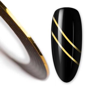 Taśma do zdobień paznokci samoprzylepna złota Molly Lac – cienka nitka Golden Nr 2