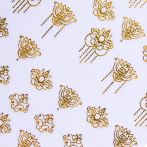 Naklejki do paznokci cienkie samoprzylepne ornamenty złote CB-174 – Molly Lac – arkusz 10,3 x 8 cm