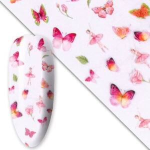 Folia transferowa do paznokci Wiosenna motyle kwiaty tancerki nr 2 – 100 cm x 4 cm – Molly Lac
