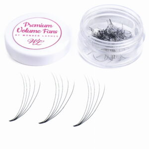 Rzęsy kępki objętościowe 5D skręt C 0,07 13 mm słoiczek – Premium Volume Fans – Wonder Lashes