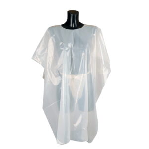 Peleryna medyczna jednorazowa foliowa 90 × 130 cm 13 my – na rolce – 50 szt. – QMS Line Premium