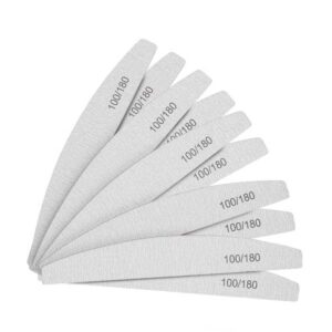 Pilnik do paznokci łódka 100/180 zebra Molly Lac – jednorazowy półksiężyc 10 szt