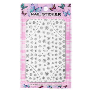 Naklejki do paznokci cienkie samoprzylepne świąteczne srebrne 12x7,5 cm – F282 – Molly Lac