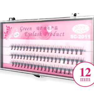 Kępki Rzęs Jedwabne Green Eyelash Gęste - 12 mm
