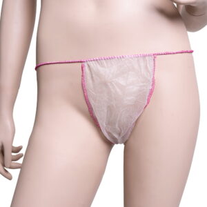 Stringi kosmetyczne damskie S/M białe włókninowe pakowane pojedynczo – 100 szt. – Economic