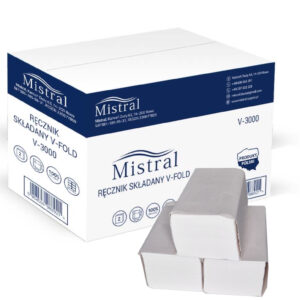 Ręcznik papierowy celulozowy składany Z-Z Mini biały 2-warstwowy 23x23 cm 34 g 3000 listków – karton 20 opakowań