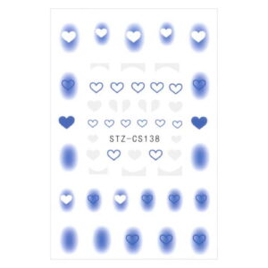 Naklejki do paznokci cienkie samoprzylepne serca STZ-CS138 – arkusz 6,5 x 9,5 cm