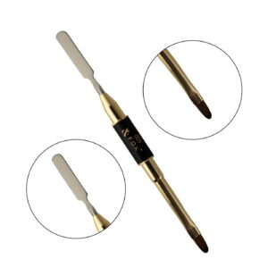 Pędzelek do akrylożelu Nail Art Double Brush owal + szpatułka 9 mm – FOX Nails Professional