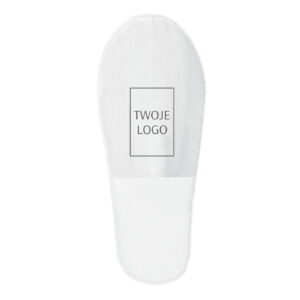 Kapcie jednorazowe włókninowe z Twoim logo białe pakowane zbiorczo – QMS Line Silver