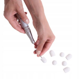 Kapturki Ścierne do Pedicure Białe 10 mm - Gradacja 80 - 50 szt. - QMS Line Premium