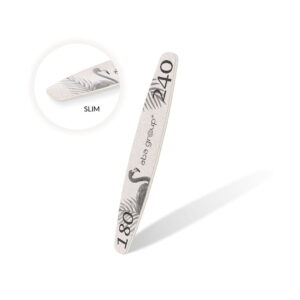 Pilnik do paznokci elipsa slim 180/240 szary – Aba Group