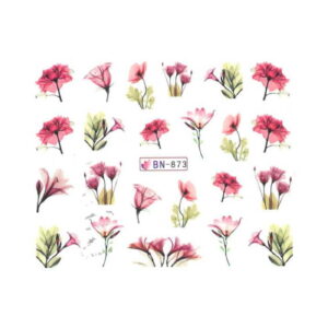 Naklejki do paznokci wodne kwiaty 6x5,5 cm – BN-873 – Molly Lac