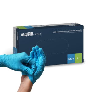 Rękawice Nitrylowe Bezpudrowe Niebieskie Zarys - 100 szt. - Rozmiar L
