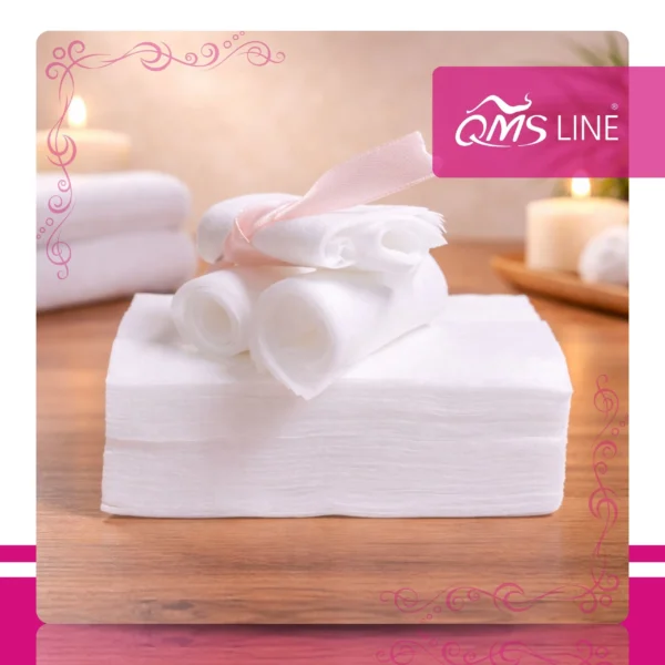 Chusteczki Kosmetyczne Jednorazowe Gładkie 13x7 cm 100 szt. QMS Line Premium Chusteczki kosmetyczne jednorazowe gładkie 13x7 cm 100 szt. QMS Line Premium do salonu kosmetycznego i SPA