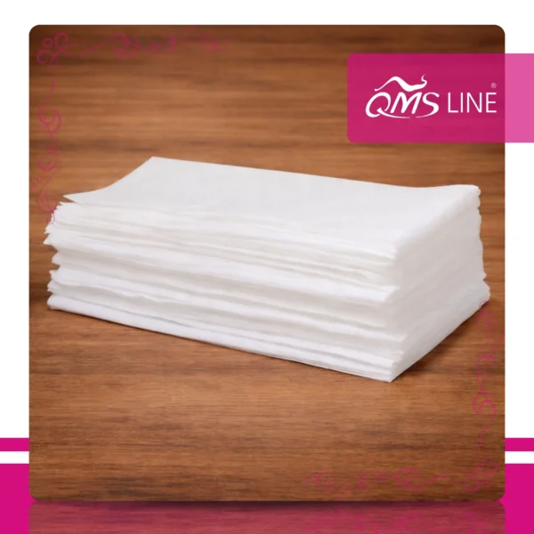 Chusteczki Kosmetyczne Jednorazowe Gładkie 13x7 cm 100 szt. QMS Line Premium Chusteczki kosmetyczne jednorazowe gładkie 13x7 cm 100 szt. QMS Line Premium do salonu kosmetycznego i SPA